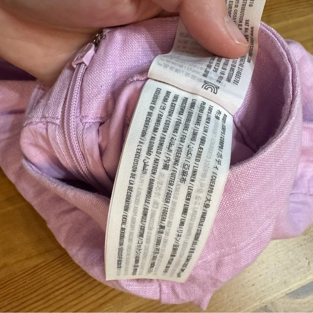 A&F Linen & Cotton Scalloped High Waist Shorts Pockets Feminine Sweet Summer - Picture 7 of 12